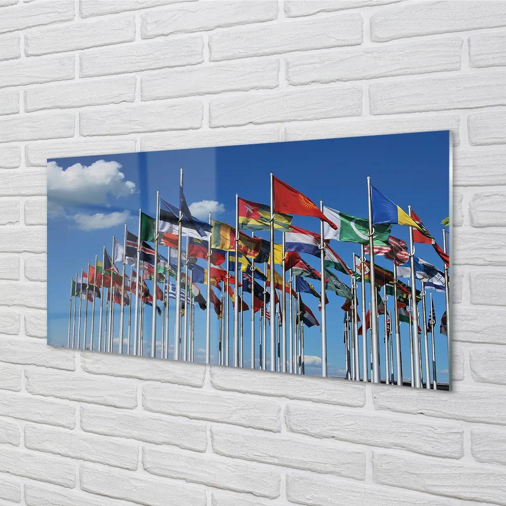 Pannello paraschizzi cucina Varie bandiere 100x50 cm