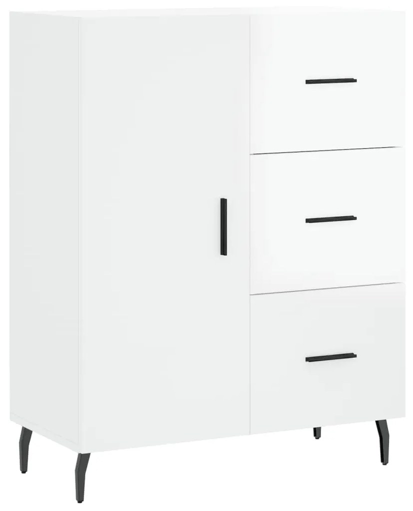 Credenza 69,5x34x90 cm in legno multistrato bianco lucido