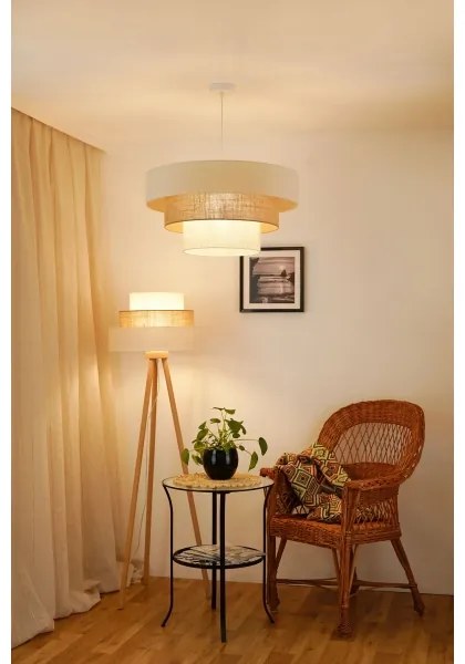 Brilagi - Lampada con piedistallo DENVER LUNETA 1xE27/15W/230V beige/marrone/color crema