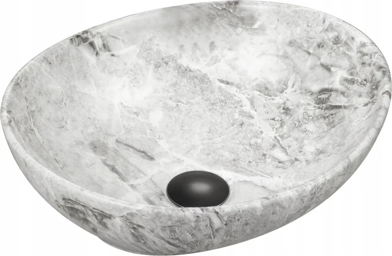 Mexen Elza lavabo da appoggio 40 x 33 cm, pietra grigia - 21014093