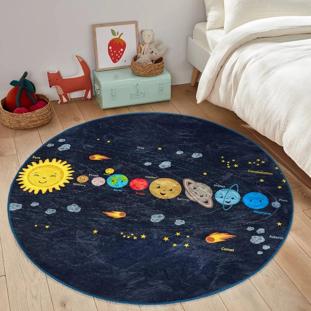 Tappeto per bambini in blu scuro ø 100 cm Comfort – Mila Home