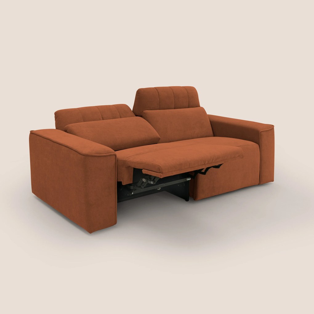 Clark Divano modulare con opzione relax elettrico in tessuto smacchiabile impermeabile T17 arancio