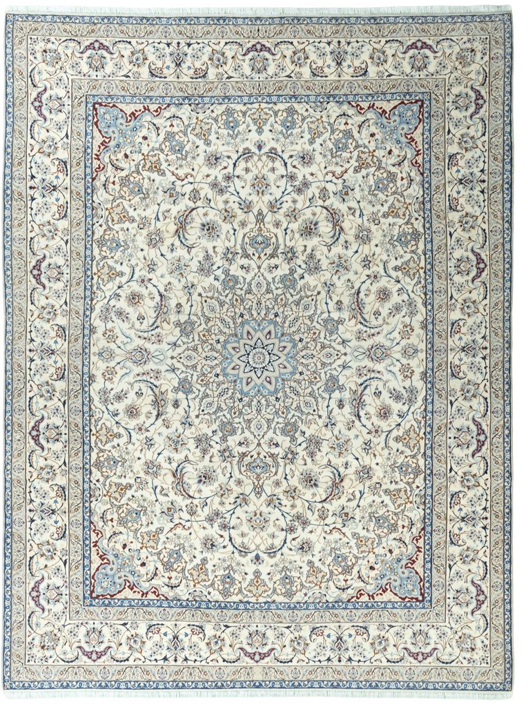 Nain Tappeto persiano 410 x 310 Beige (Iran) Annodato A Mano
