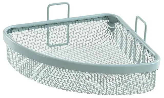 Mensola bagno Angolare verde acqua in acciaio con 1 ripiano – Taki