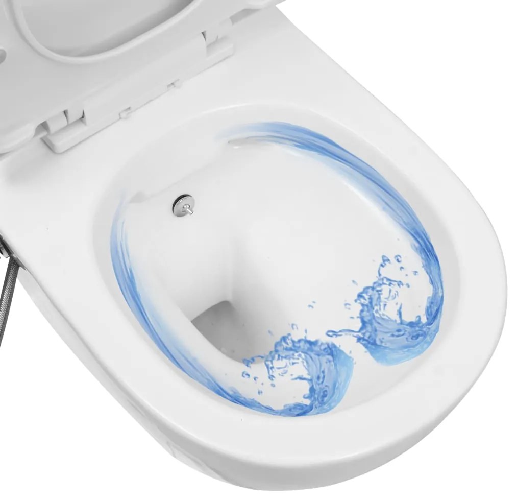 Toilette senza Bordo Sospesa con Funzione Bidet Ceramica Bianca