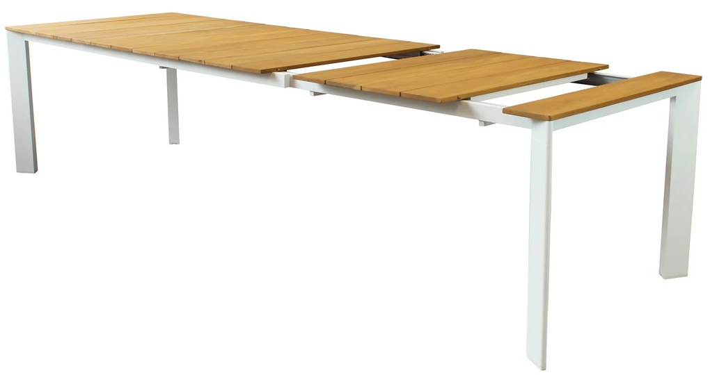 COPERNICO - struttura in alluminio verniciato bianco o antracite, piano in teak
