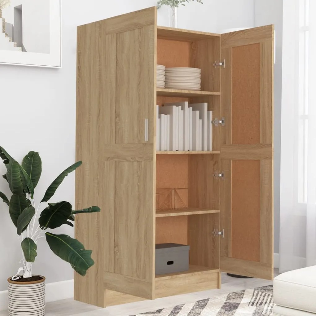 Libreria rovere sonoma 82,5x30,5x150 cm in legno multistrato