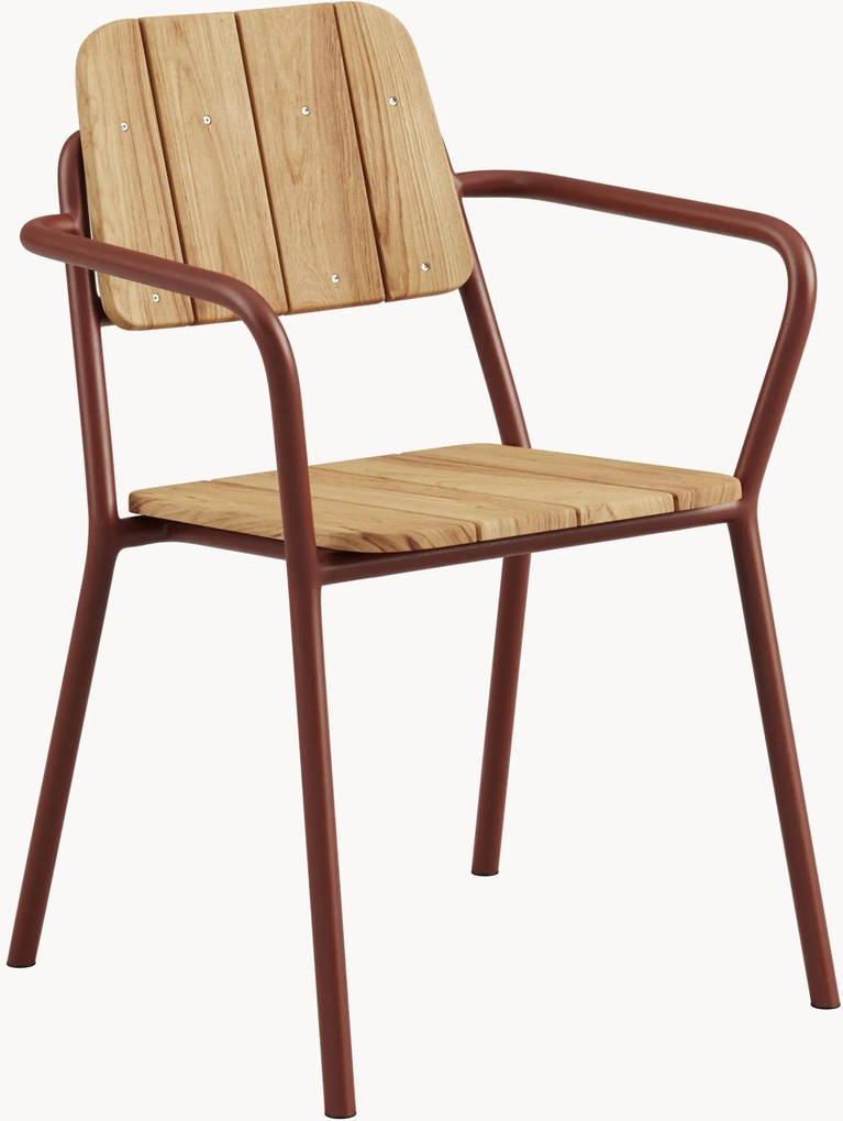 Sedia da giardino in legno di teak con braccioli Kirra