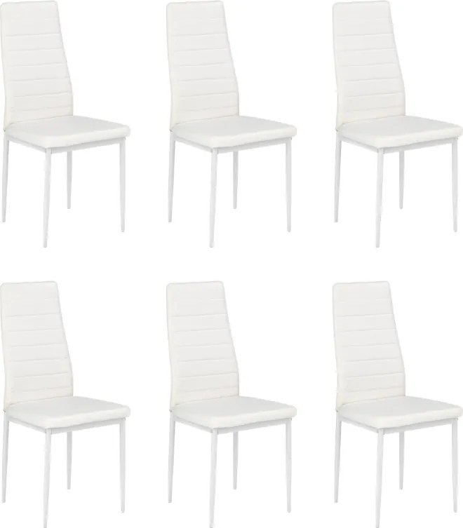 Set di 6 sedie K70 in ecopelle bianca
