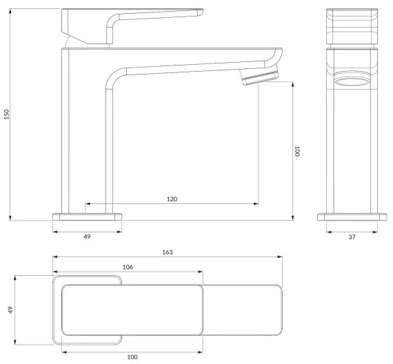 OMNIRES PM7410CR - Rubinetto del lavandino PARMA 15 cm cromo lucido