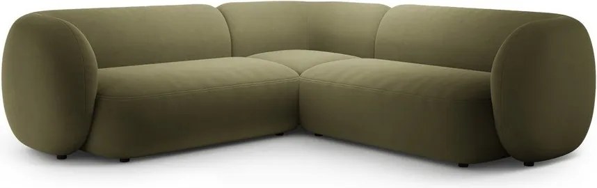 Divano angolare verde con rivestimento in velluto Kate – Micadoni