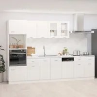 Set Armadi da Cucina 7 pz Bianco Lucido in Truciolato 3067628