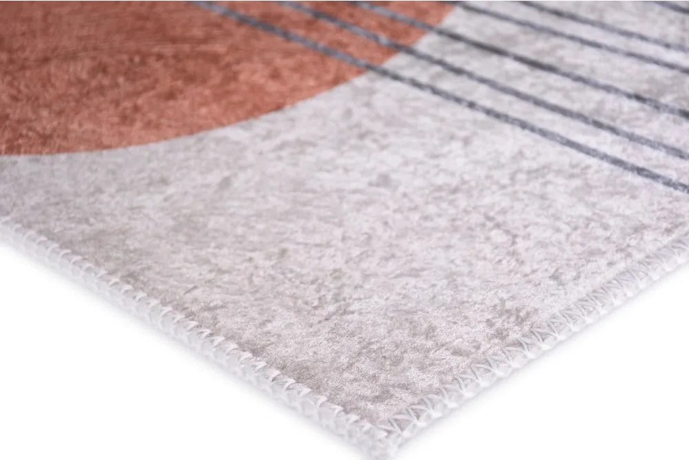 Tappeto lavabile in arancione e crema 50x80 cm - Vitaus