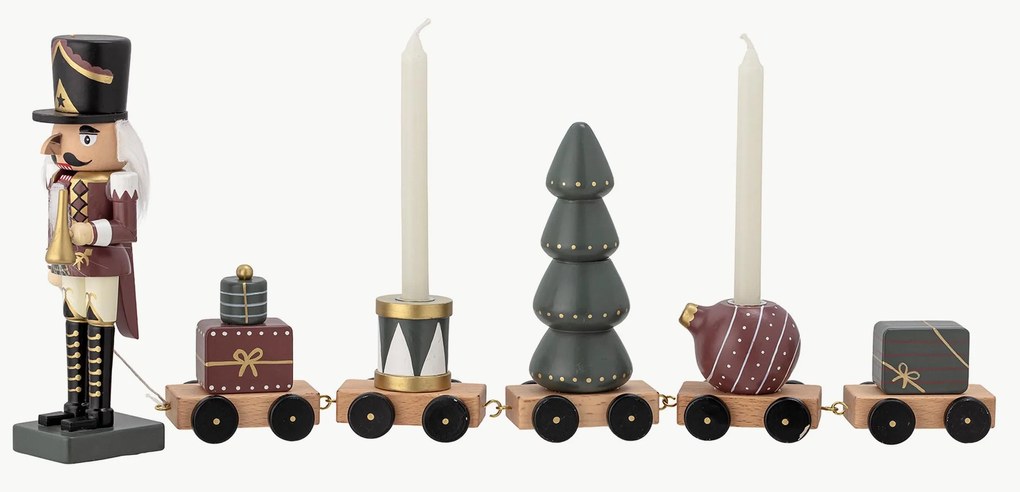 Trenino decorativo natalizio in legno di faggio Vadim