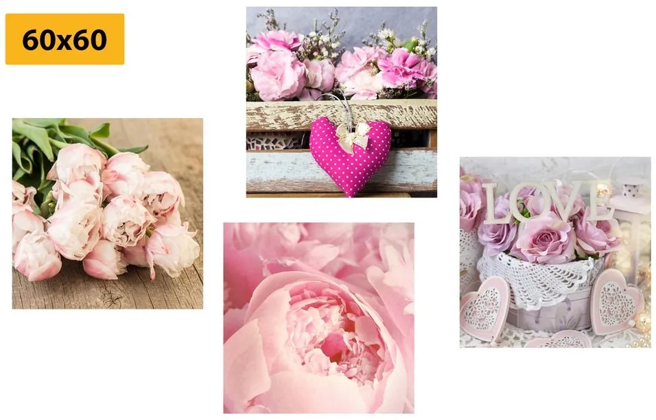 Set di quadri – Fiori in stile vintage