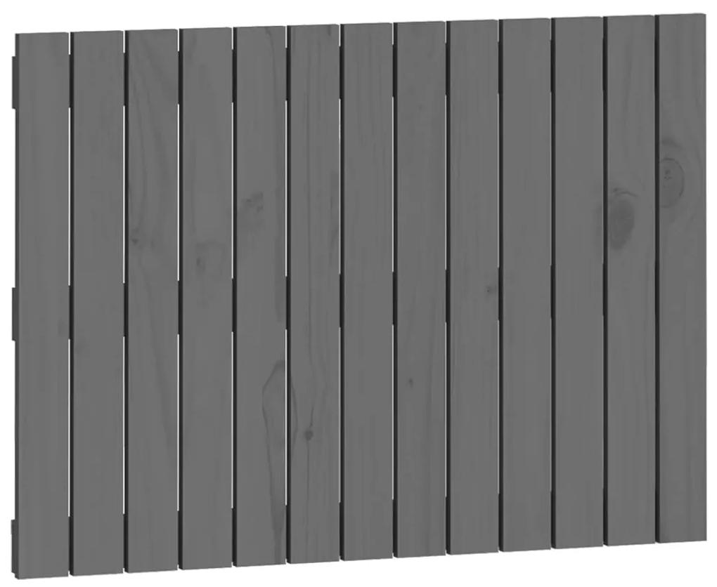 Testiera da parete grigia 82,5x3x60cm in legno massello di pino