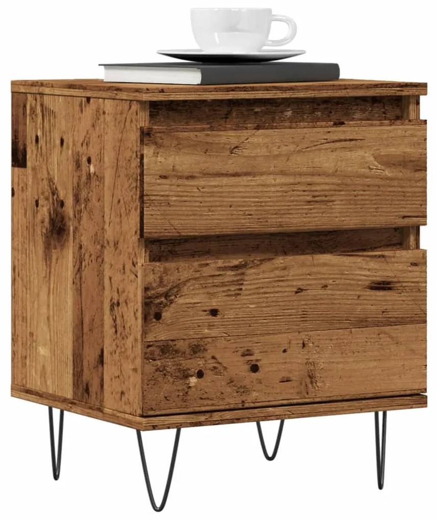 Comodino Legno Antico 40x35x50 Cm İn Legno Multistrato /