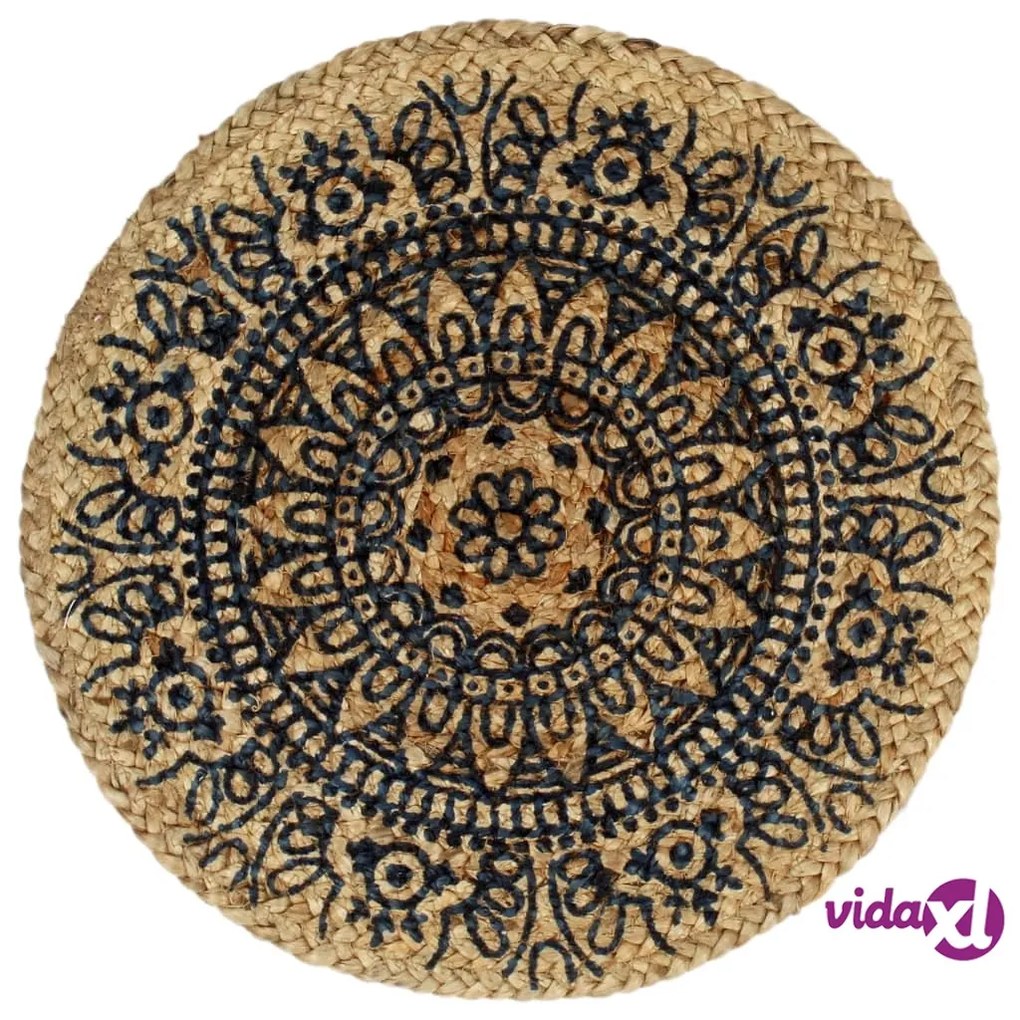 vidaXL Tovagliette 6 pz Blu Scuro 38 cm Rotonde in Juta