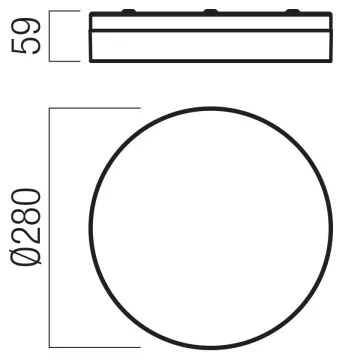 Redo 01-3728 - Plafoniera LED FRISBI LED/18W/230V 3000/4000K IP44 cromo