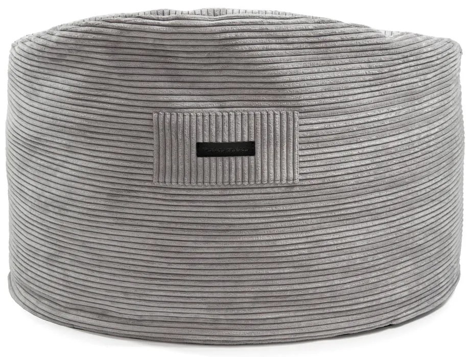 Pouf a sacco per bambini grigio scuro con rivestimento in velluto a coste Om 85 – SLOWDOWN