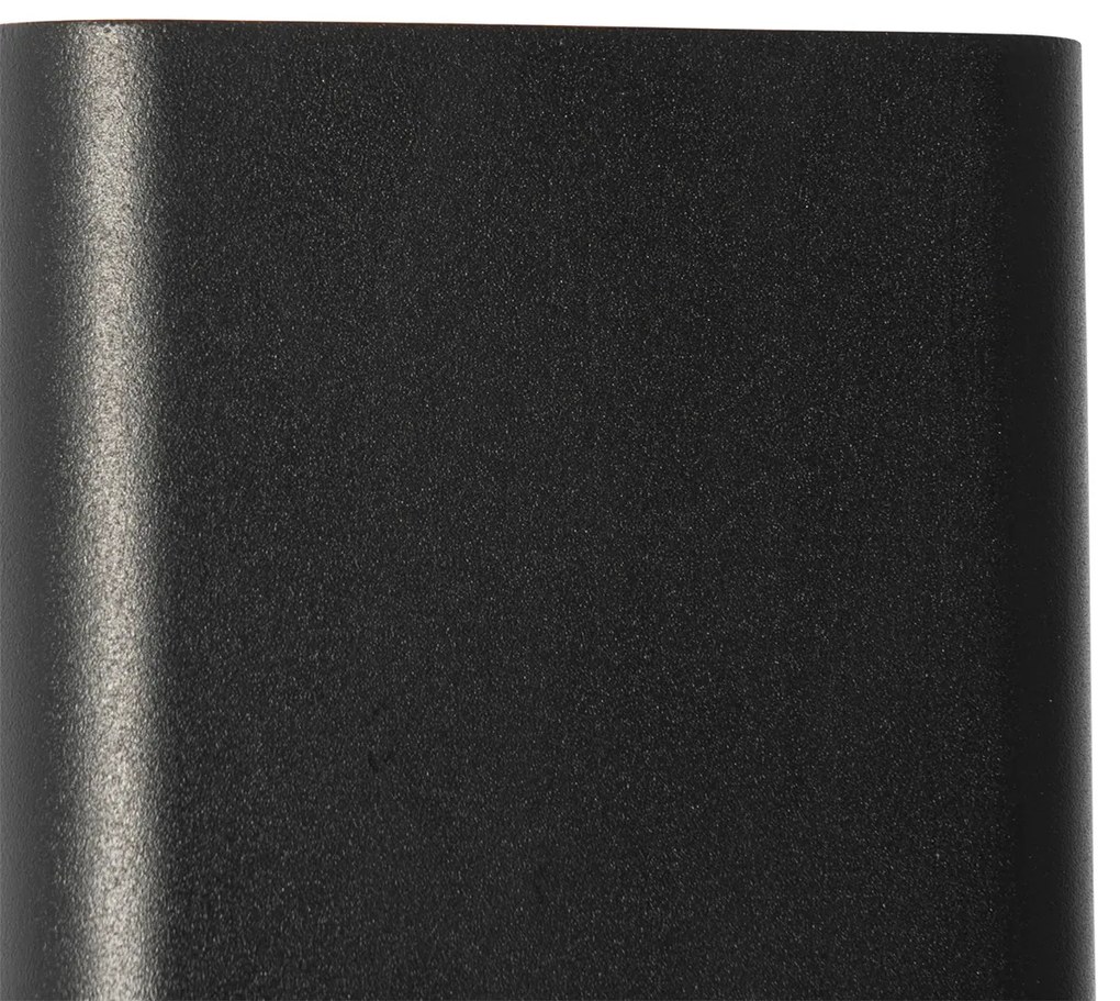 Applique da parete moderna nera con LED IP54 quadrata - Evi
