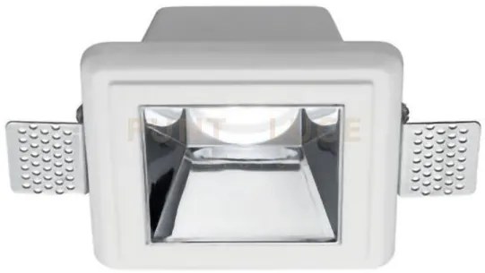 Gfa641- faretto in gesso finitura cromo da incasso 1 luce attacco g...