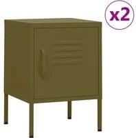 Comodini 2 pz Verde Oliva 35x35x51 cm in Acciaio cod mxl 30274