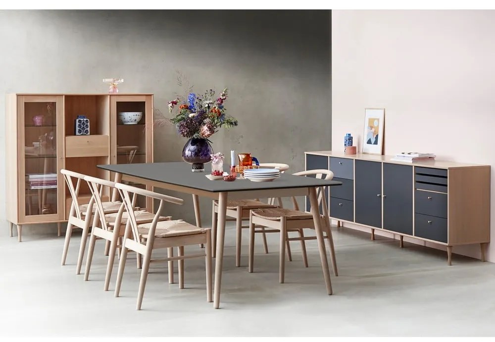Tavolo da pranzo pieghevole in colore antracite-naturale 90x165 cm Meza - Hammel Furniture