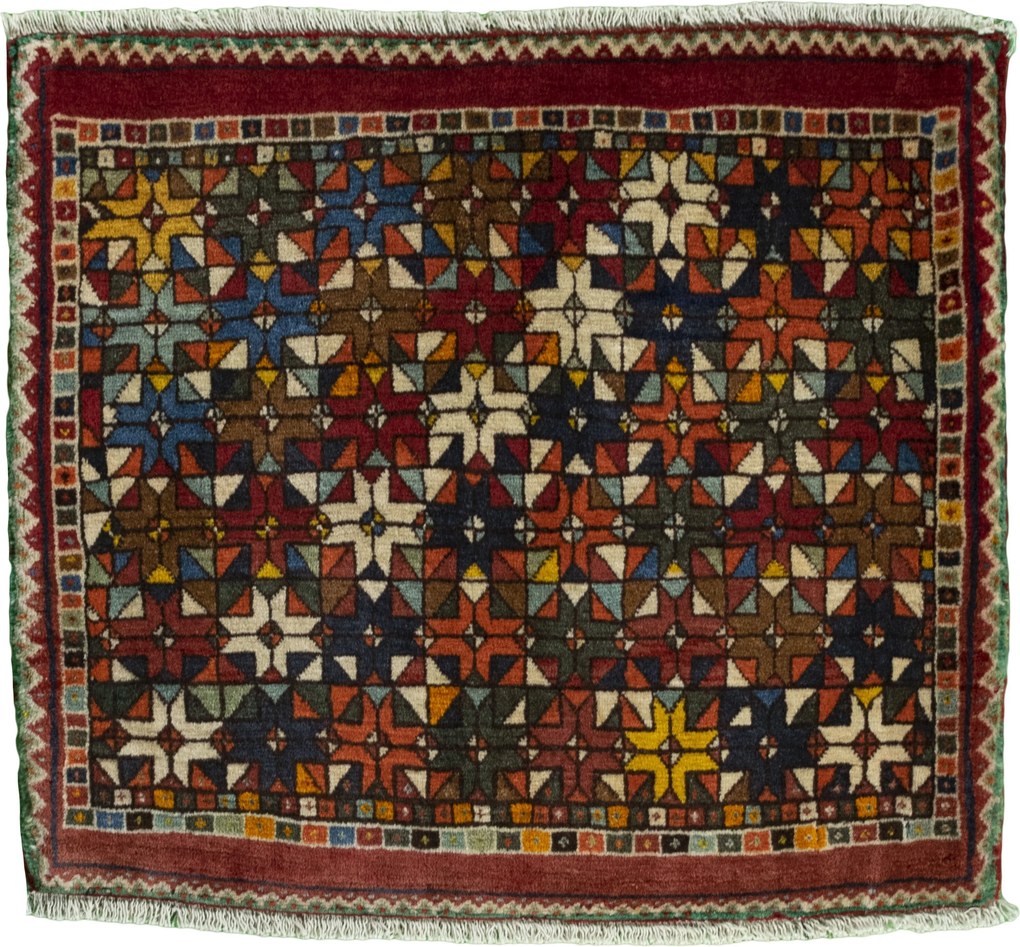 Shiraz Tappeto persiano 60x60 Rosso (Iran) Annodato A Mano