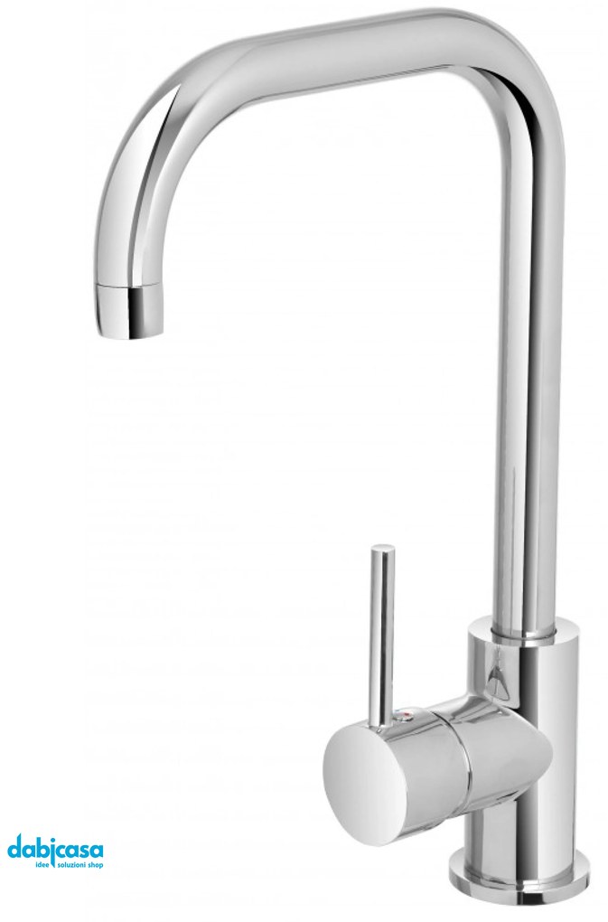 Miscelatore Lavello Cucina "Kitchen" A Canna Svedese Cromo Lucido