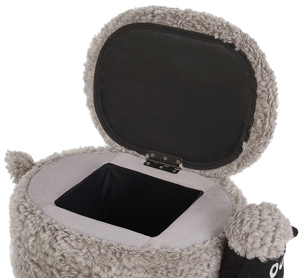 Pouf animaletto in tessuto grigio SHEEP Beliani