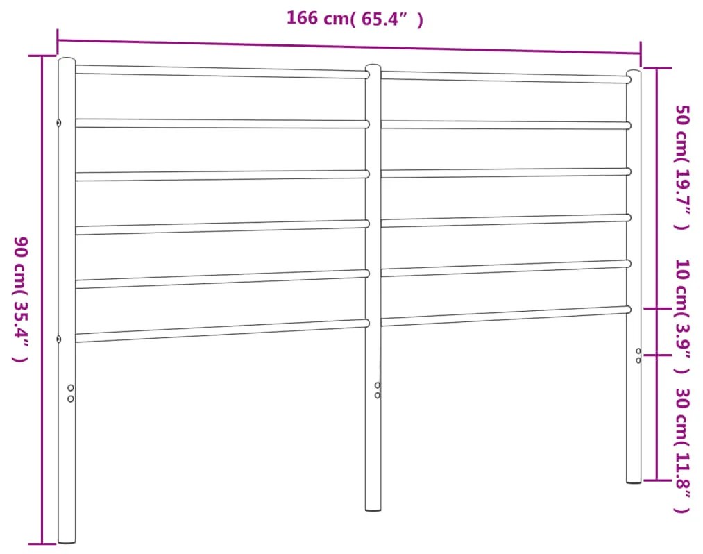 Testiera in Metallo Bianco 160 cm