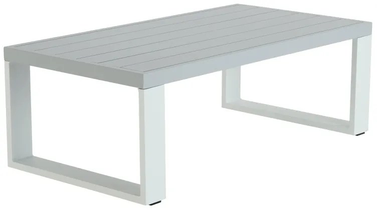 Tavolino Athena NATERIAL in alluminio con piano in alluminio bianco e grigio / argento 68.5x130cm