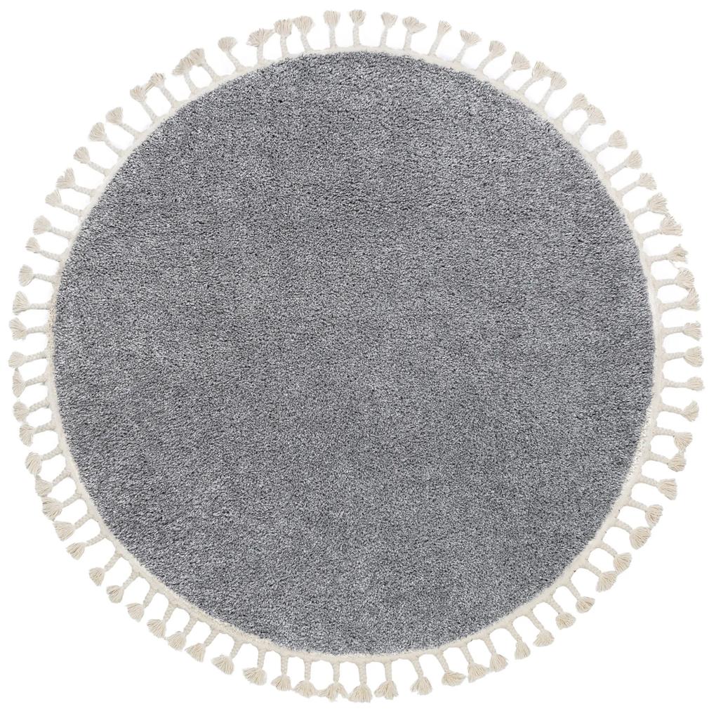 Tappeto BERBER 9000 cerchio grigio Frange berbero marocchino shaggy