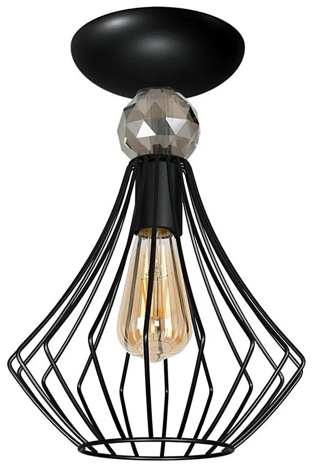 Surface-mounted lampadario JEWEL 1xE27/60W/230V nero