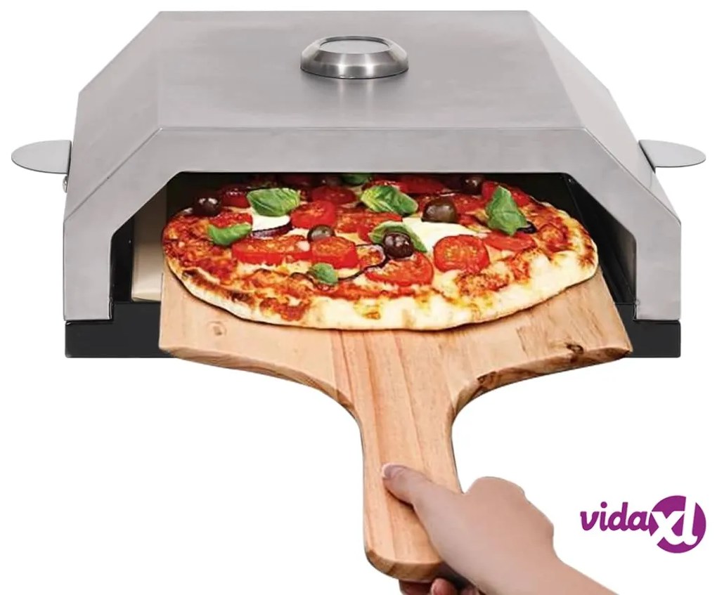 vidaXL Forno Pizza con Piastra Ceramica per Barbecue a Gas e Carbone