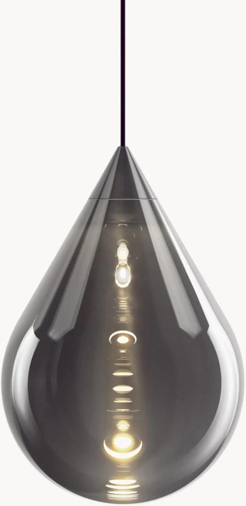 Lampada a sospensione in vetro soffiato con luce regolabile Flare