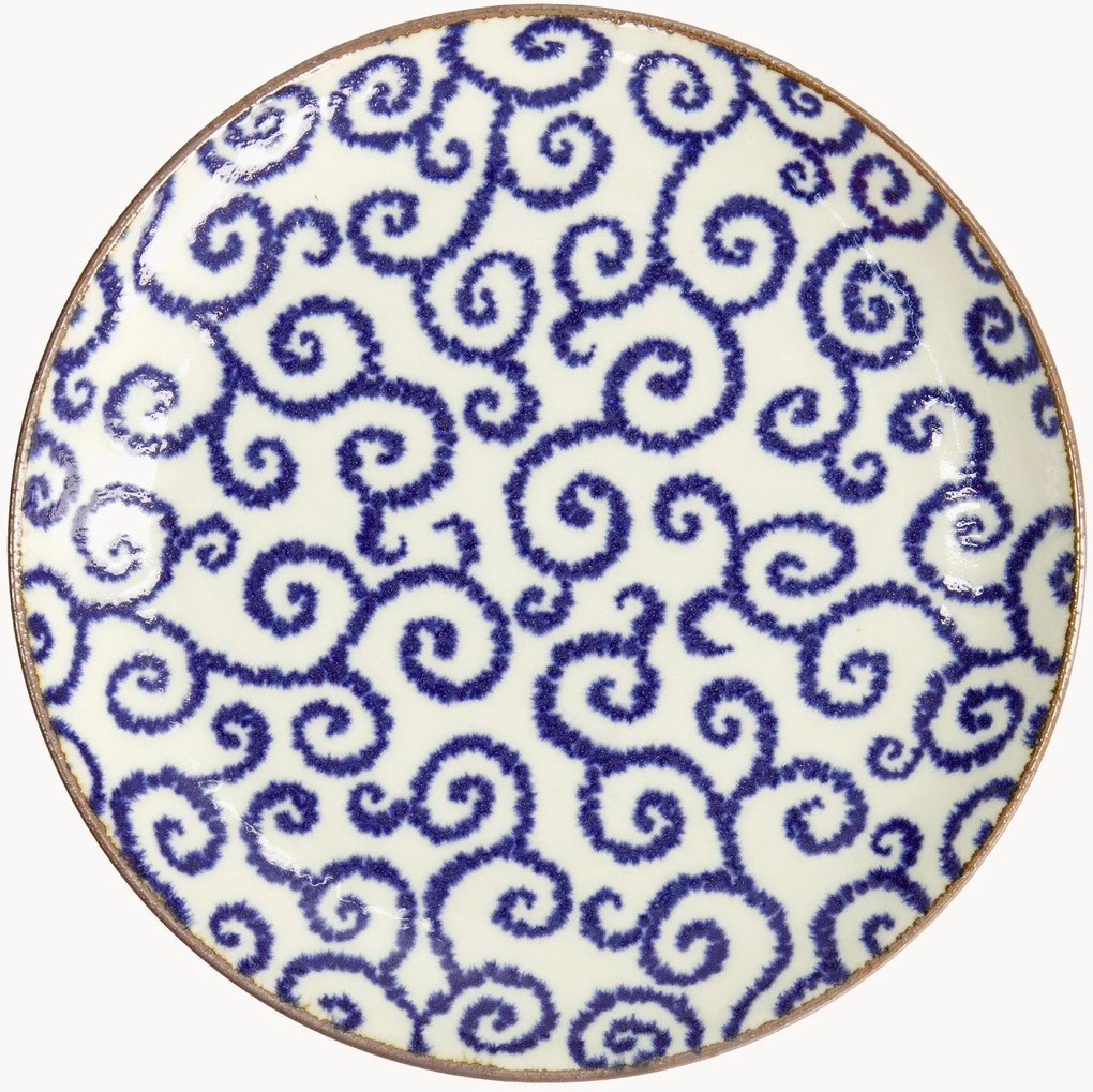 Set di 4 piatti piani rotondi in porcellana Ten Karakusa