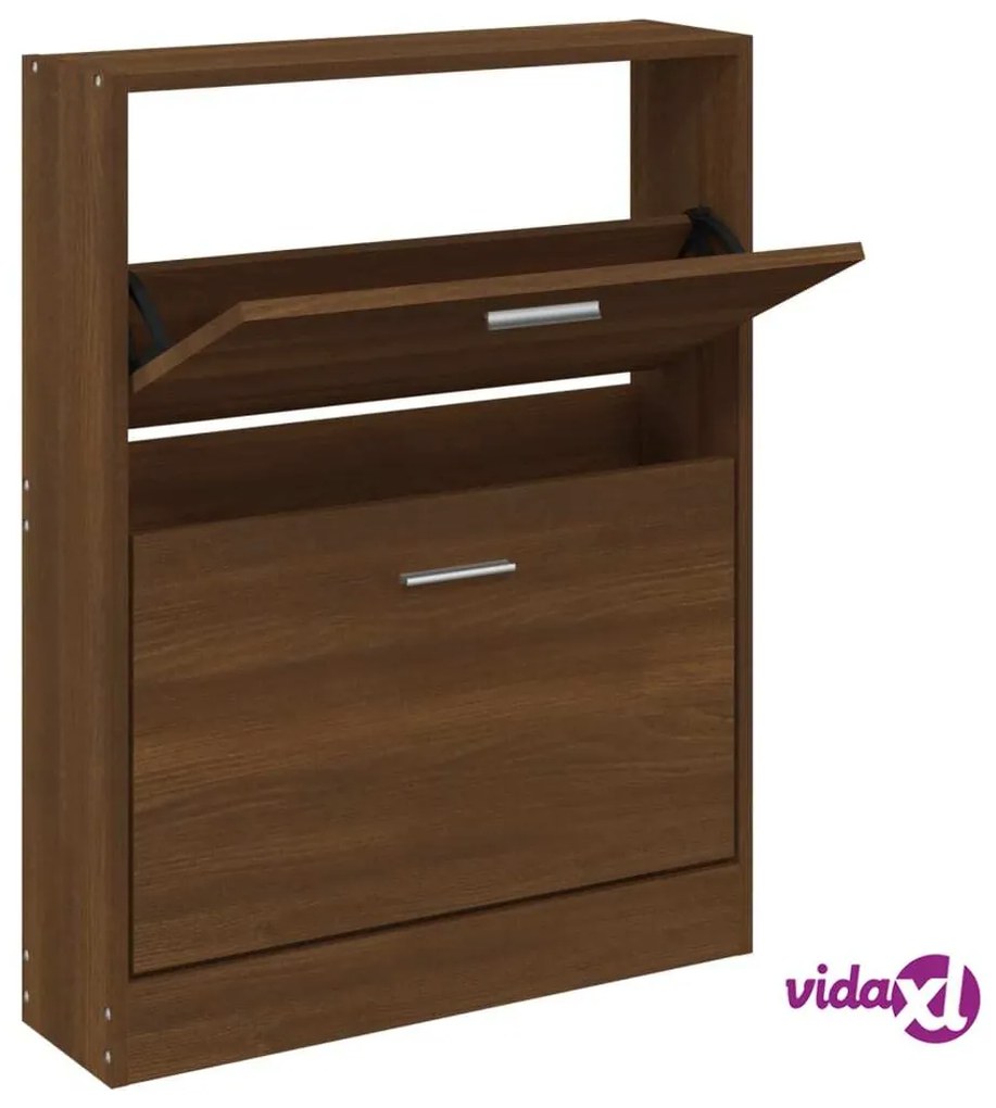 vidaXL Scarpiera Rovere Marrone 59x17x81 cm in Legno Multistrato