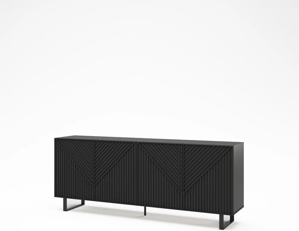 Cassettiera nera 201x80x40 cm Peta - Marckeric