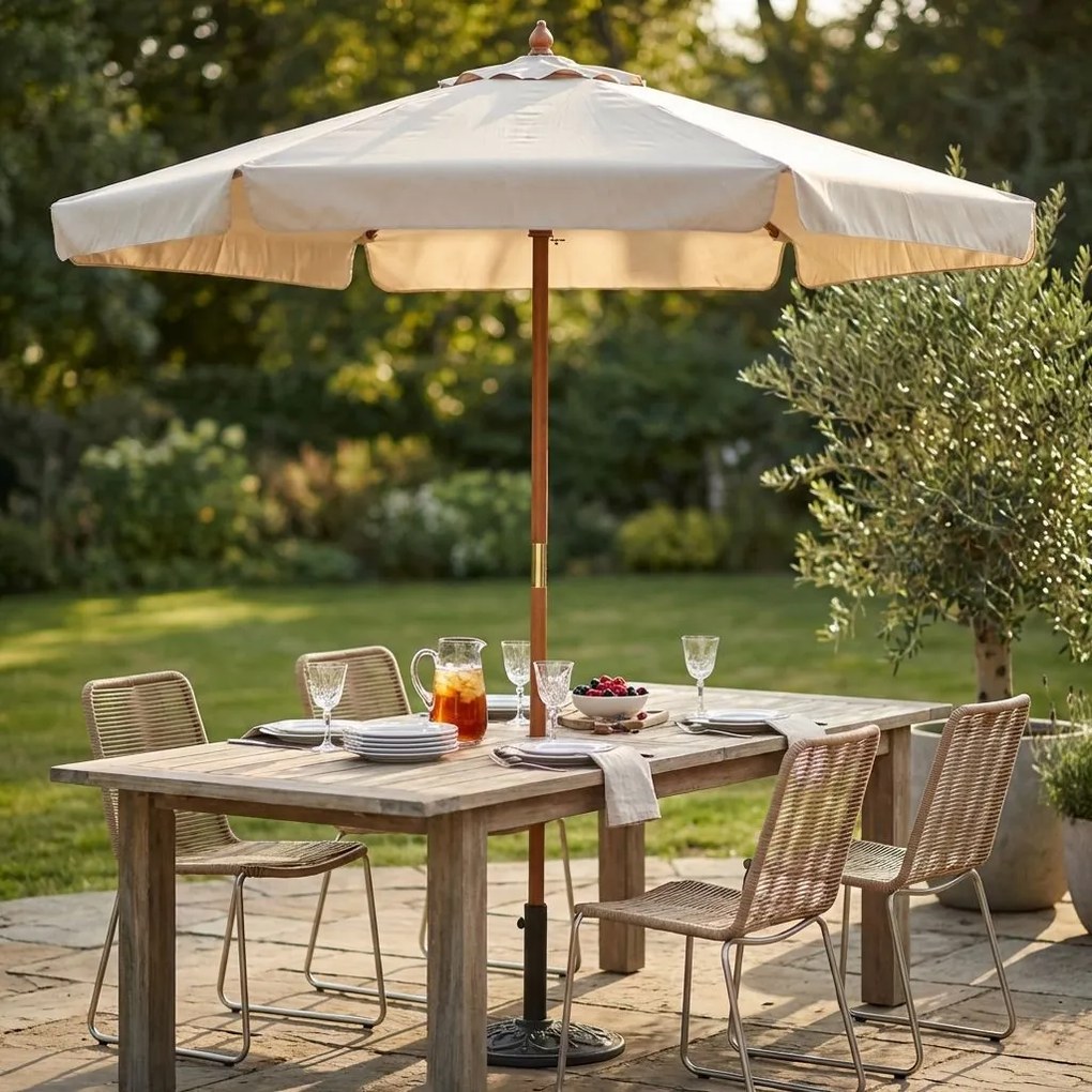 DOMINUS - ombrellone rotondo da giardino palo centrale in legno 3 m