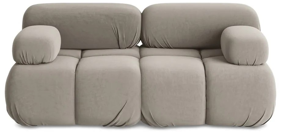 Divano componibile beige con rivestimento in velluto 190 cm Lokua – Makamii