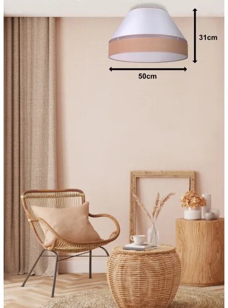 Duolla - Plafoniera AVIGNON 1xE27/15W/230V diametro 50 cm bianco/marrone