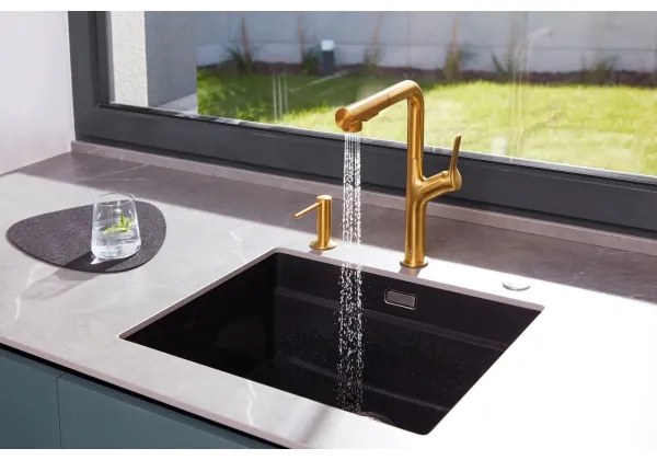 KFA Armatura 990-100-31 - Distributore di sapone da incasso DUERO acciaio inossidabile/oro