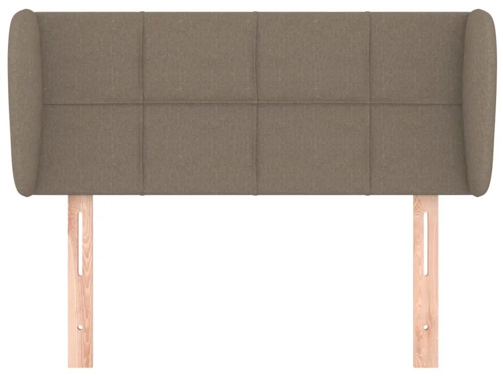 Testiera ad orecchio tortora 93x23x78/88 cm in tessuto