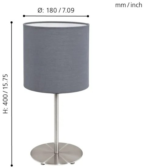 Eglo 31596 - Lampada da tavolo  PASTERI 1xE27/60W/230V