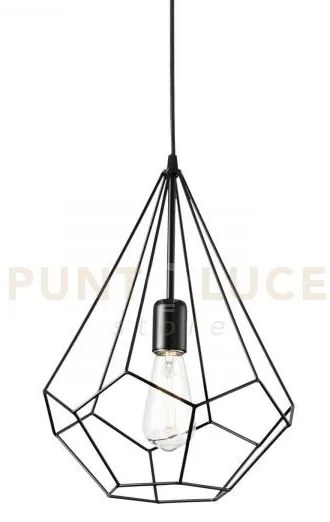 Ampolla lampadario a sospensione in metallo nero 1 luce attacco e27...