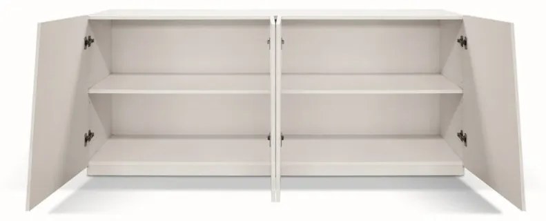 Credenza GORGONA in legno, finitura in bianco frassinato, 180&#215;50 cm