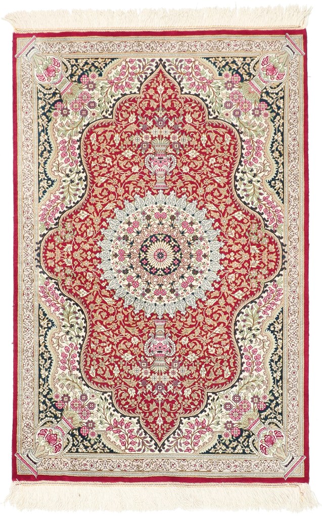 Ghom Tappeto 90x60 (Iran) Annodato A Mano