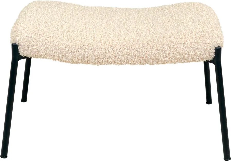 Poggiapiedi color crema con rivestimento in pelliccia sintetica Glasgow – House Nordic